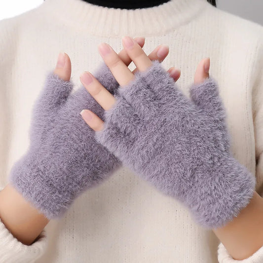 BIN-B Half Finger Gloves for Girls,